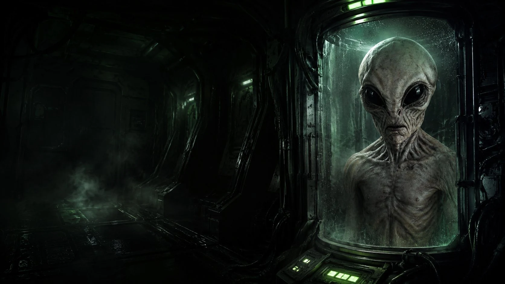 Entidad alienígena en una cápsula de contención de Horror Alien
